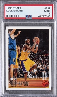 1996-97 Topps #138 Kobe Bryant Rookie Card - PSA MINT 9